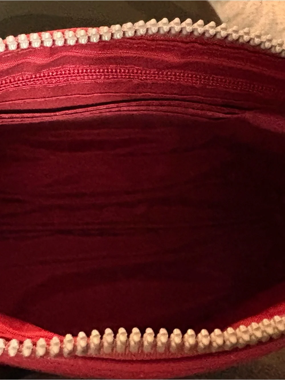 Just USA Pebbled Leather Clutch in Cherry Red